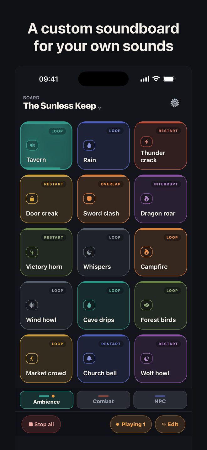 A custom soundboard for your own sounds