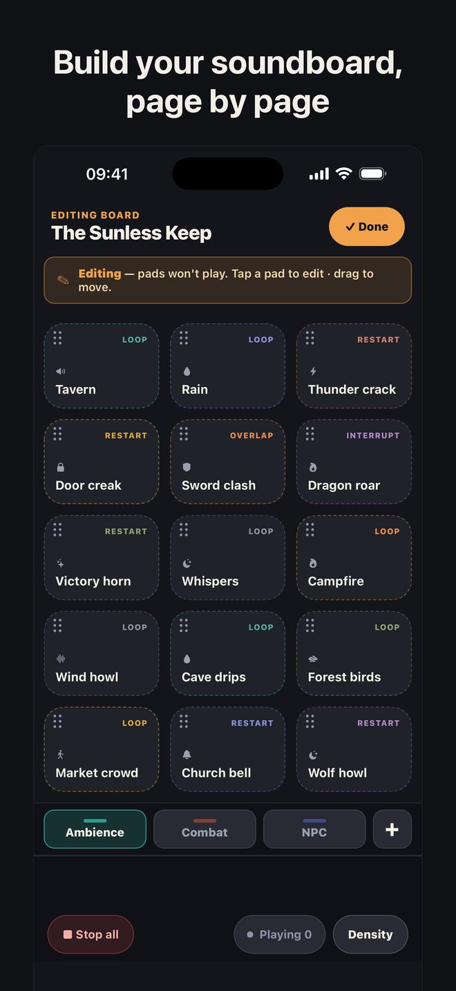 Build your soundboard, page by page